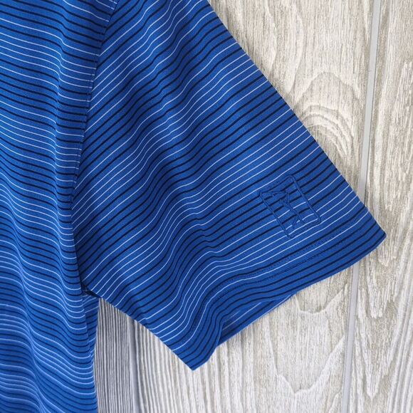 PGA Tour Men’s Medium Blue Golf Polo Short Sleeve Collared Shirt - Picture 4 of 8